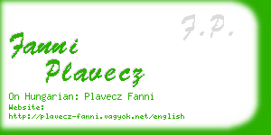 fanni plavecz business card